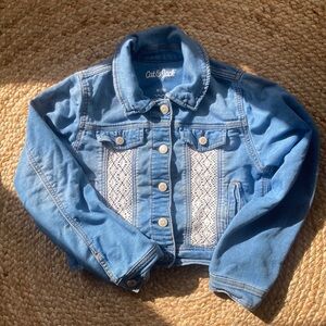 Cat & Jack Blue Jean Jacket with Lace Detail